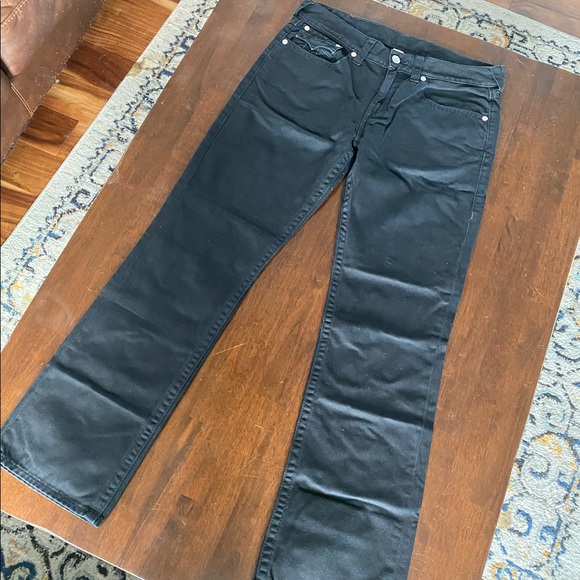 True Religion Black Straight Leg Jeans - Picture 2 of 7